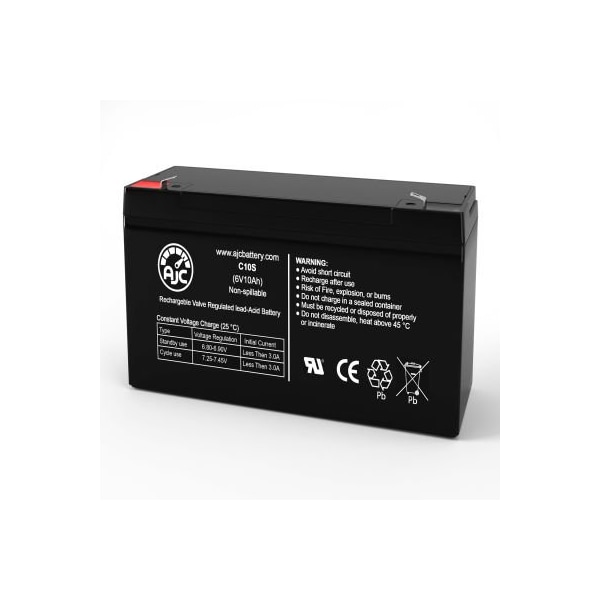 Battery Clerk AJC Intellipower 16 Emergency Light Replacement Battery 10Ah, 6V, F1 AJC-C10S-I-0-180023 - main